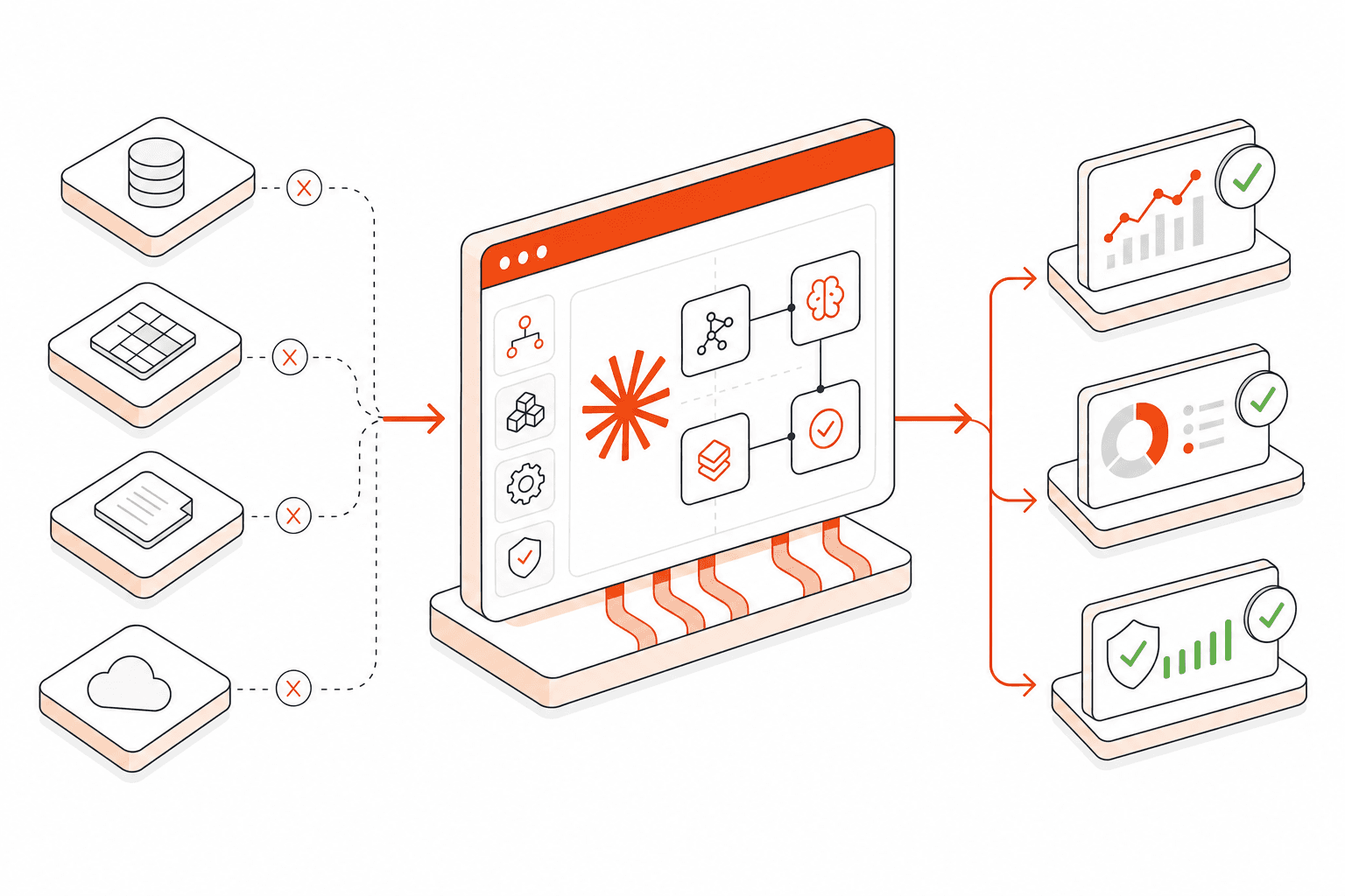 Isometric vector illustration representing Anthropic Claude Integration Services
