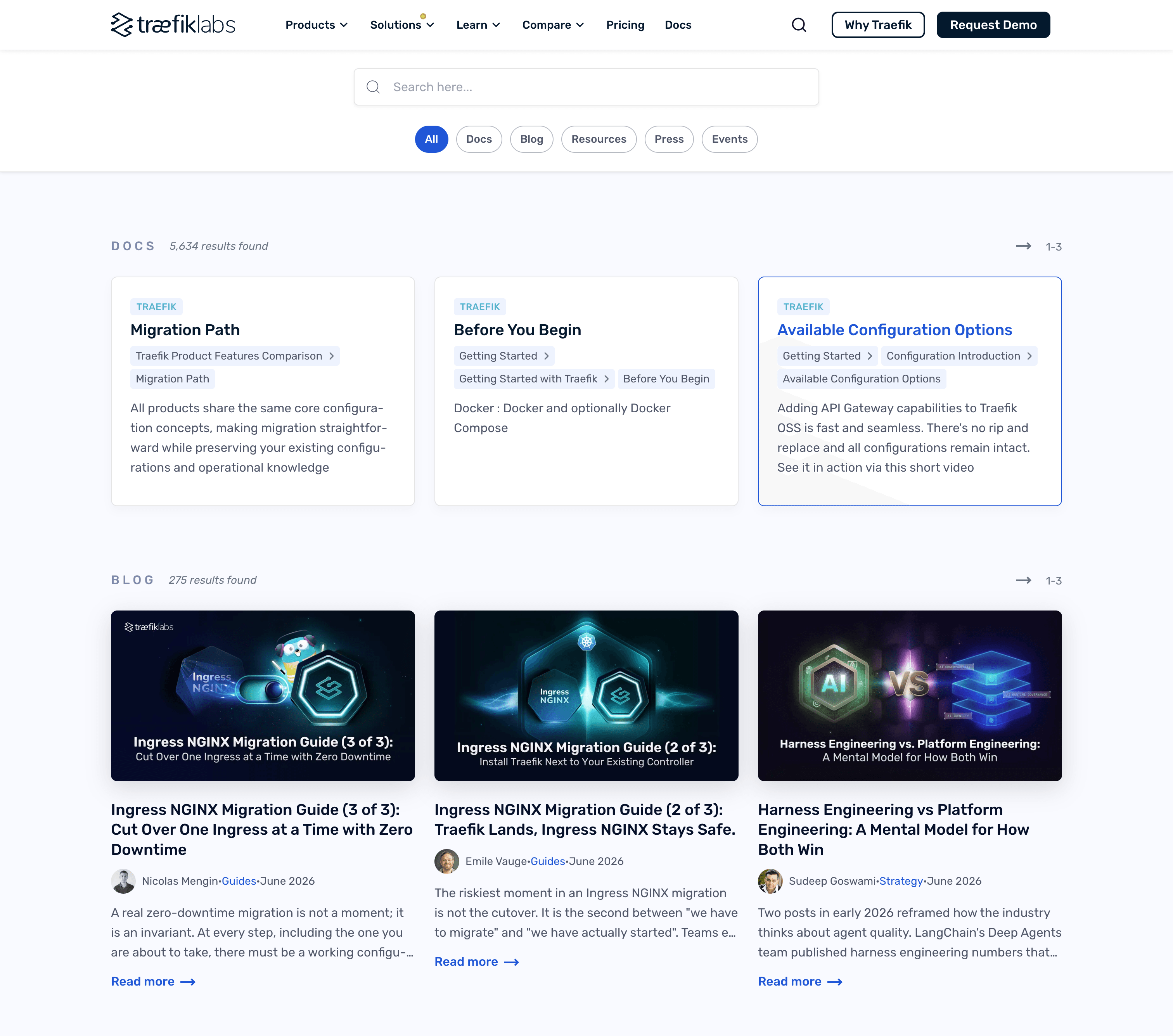 Unified Search Across Docs, Blog & Resources