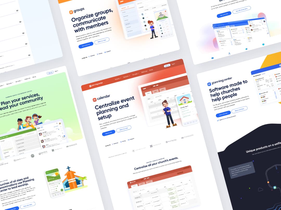 Planning Center website screenshots