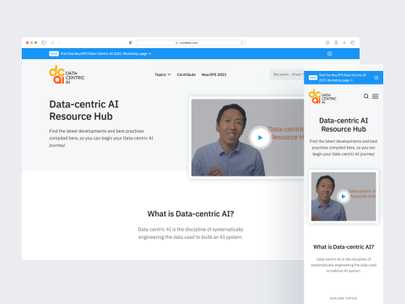 Home page of Data-centric AI website